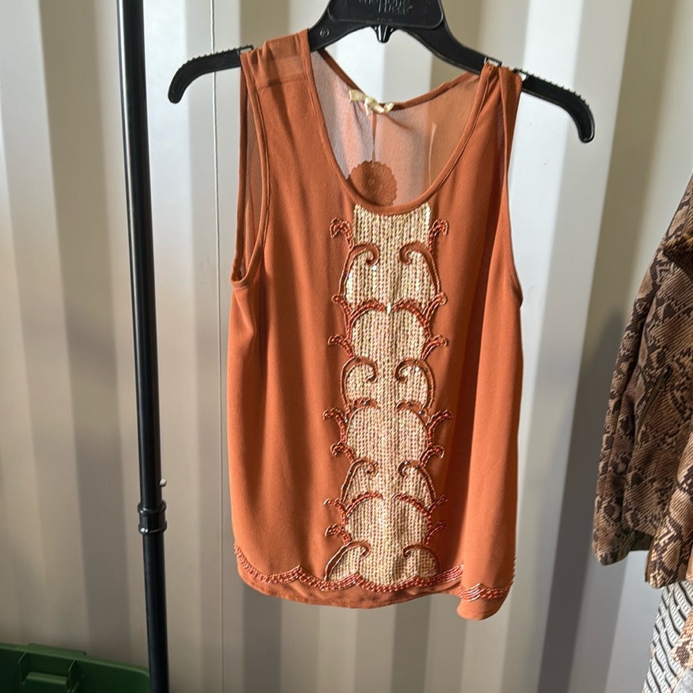 No from Buckle embellished chiffon tank